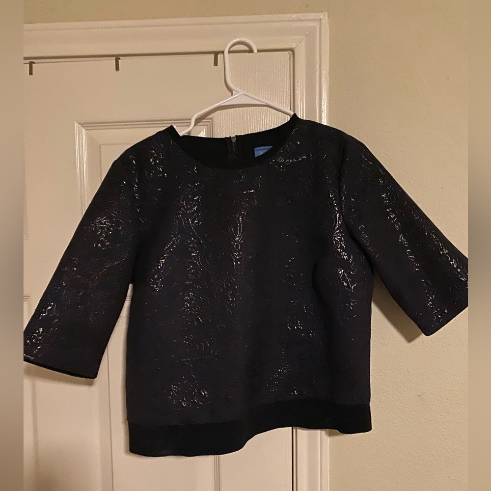 Simply Vera Vera Wang blouse navy blue medium - Picture 2 of 2